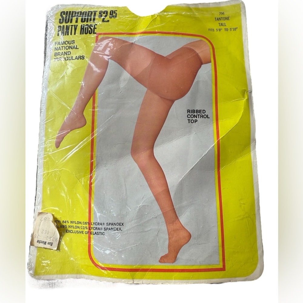Vintage Ribbed Control Top Pantyhose